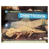 Dinosaurs - Large Plush Velociraptor, Trilophodon and Dimetrodon Wooden Puzzles