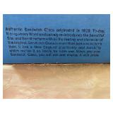 Vintage Sandwich Glass Blue 13"  Cake Plate w/ Original Box