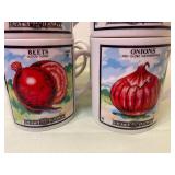 Tomato, Radish, Beet (3) and Onion (3) Coffee Cups - 8 Total Cups, Marked Japan 7646