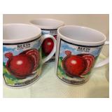 Tomato, Radish, Beet (3) and Onion (3) Coffee Cups - 8 Total Cups, Marked Japan 7646