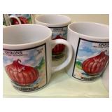 Tomato, Radish, Beet (3) and Onion (3) Coffee Cups - 8 Total Cups, Marked Japan 7646