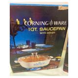 Corning Ware 1 QT Saucepans w/ Covers (2) and Detachable Lock On Handle, ALL NEW/Sealed Boxes