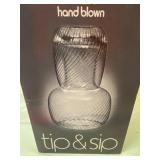Vintage Schmid Tip and Sip Hand Blown Water Carafe, Made in Italy, New in Box