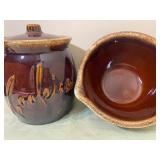 Vintage Hull Pottery Cookie Jar and Mixing Bowl