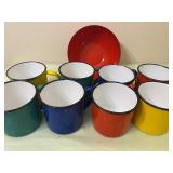 Vintage Enamel Cups (Japan) and Bowl (Finland)