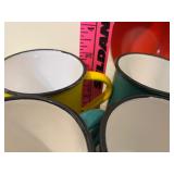 Vintage Enamel Cups (Japan) and Bowl (Finland)