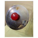 Large Glass Canisters, Metal Lids w/ Red Handles