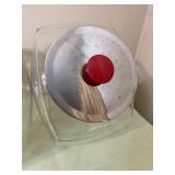 Large Glass Canisters, Metal Lids w/ Red Handles