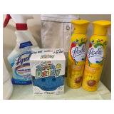 Pop Up Caddy, Cleaner, Scrub Daddy, Shower Liner and Air Freshener