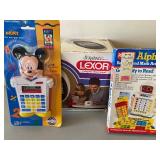 Mickey Math Adventure, Scrabble Lexor and Alphie II Activity Set, All New in Packages
