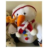 Plush Holiday Toys, Snow People and a Dalmatian, New