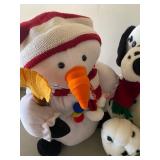 Plush Holiday Toys, Snow People and a Dalmatian, New
