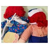 Plush Raggedy Ann and Andy Dolls, Approx 16"