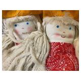 Vintage Country Style Dolls, Large One is Approx 22", Smalls (3) are Approx 16"