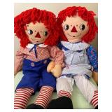 Large 36" Plush Raggedy Ann and Andy Dolls, Both Have Tags