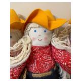Vintage Country Style Dolls, Large One is Approx 22", Smalls (3) are Approx 16"