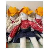 Vintage Country Style Dolls, Large One is Approx 22", Smalls (3) are Approx 16"