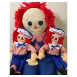 Raggedy Andy Dolls, Large one is Approx 3