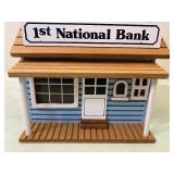 Wooden 1st National Bank Musical Bank, Please Read Description