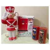 Vintage Blow Mold Toy Soldier (tested/works), Christmas Frame and Candles