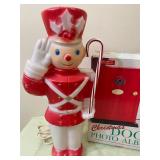 Vintage Blow Mold Toy Soldier (tested/works), Christmas Frame and Candles