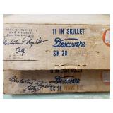 Descoware Enamel Cast Iron Pan w/ Lid, Flame Red, Both New In Boxes