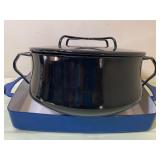 Dansk Design Enamel Cast Iron Covered Pan and Casserole Dish, Both New