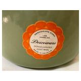 Descoware Enamel Cast Iron Pan w/ Lid, Vintage Green