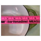 Descoware Enamel Cast Iron Pan w/ Lid, Vintage Green