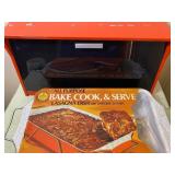 Vintage Speko Products Krestline Bread Box, Nordic Ware Cook & Serve Pan w/ Chrome Server, Please Read Description