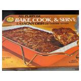 Vintage Speko Products Krestline Bread Box, Nordic Ware Cook & Serve Pan w/ Chrome Server, Please Read Description