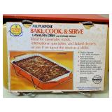 Vintage Speko Products Krestline Bread Box, Nordic Ware Cook & Serve Pan w/ Chrome Server, Please Read Description