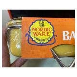 Vintage Speko Products Krestline Bread Box, Nordic Ware Cook & Serve Pan w/ Chrome Server, Please Read Description