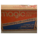 Magic Mason Quart Jars Complete w/ Magic Button 2-Piece Mason Caps, All There in the Original Box