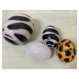 Glass Jar w/ (12) Stone Eggs