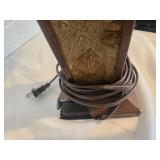 Set of 3 Decorative Column Table Lamps with Burlap Shades