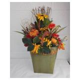 Fall Floral Arrangement in Decorative Pumpkin Wall Pocket