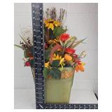 Fall Floral Arrangement in Decorative Pumpkin Wall Pocket