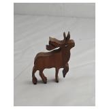 Hand Carved Wooden Moose Figure