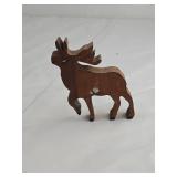 Hand Carved Wooden Moose Figure