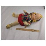 1940s Cloth Baby Doll in Plaid Dress