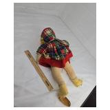 1940s Cloth Baby Doll in Plaid Dress