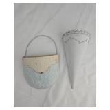 Decorative Metal Wall Pocket and Cone Set