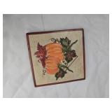 Hand Painted Pumpkin Wall Tile