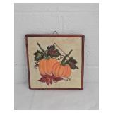 Hand Painted Pumpkin Wall Tile