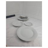 White Porcelain Plates with Gold Trim