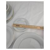 White Porcelain Plates with Gold Trim