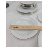 White Porcelain Plates with Gold Trim