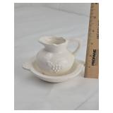 White Ceramic Pitcher and Basin Set