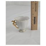 Floral Porcelain Teacup with Gold Handle